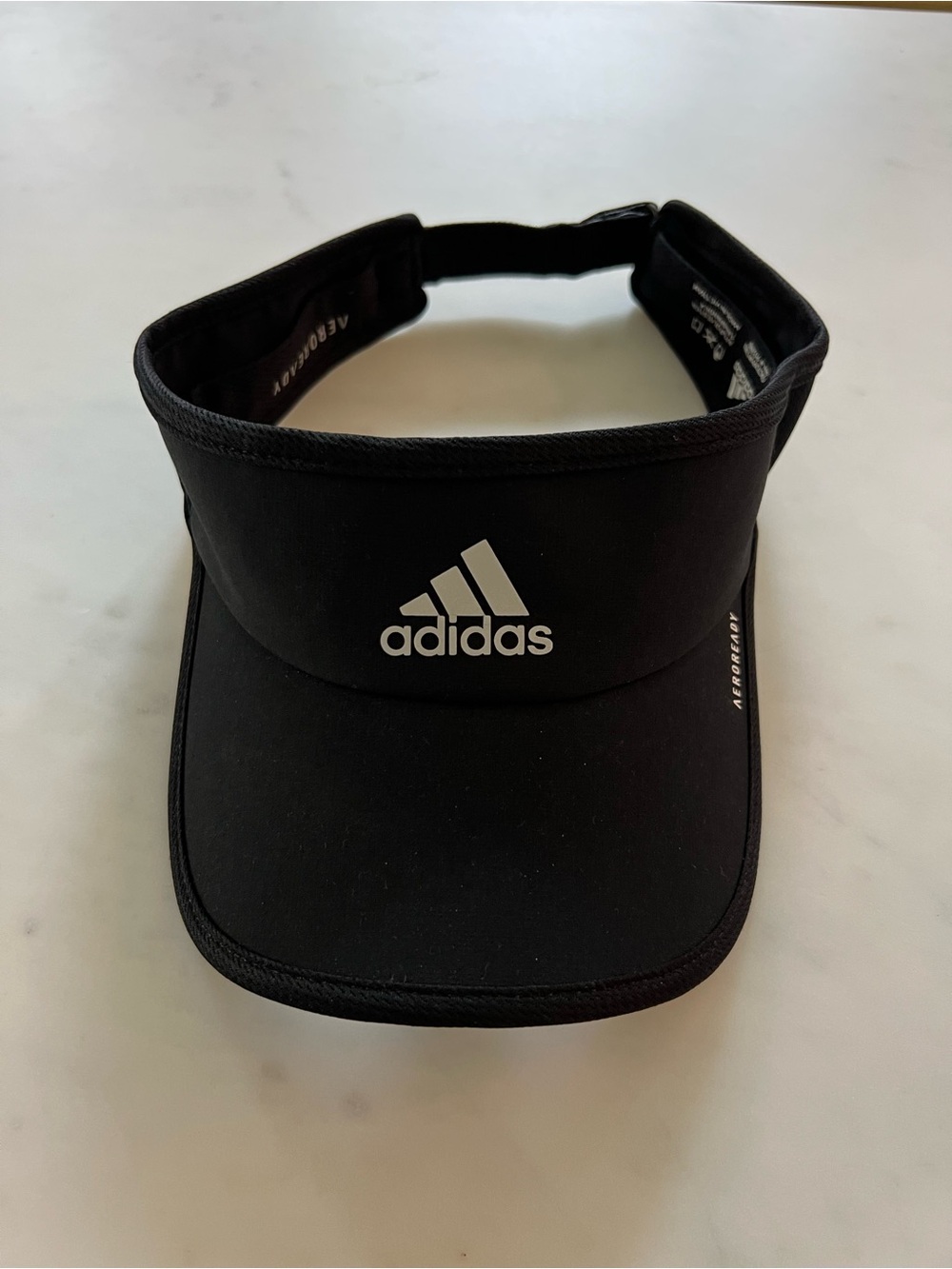 adidas AEROREADY Black Adjustable Sports Visor Hat